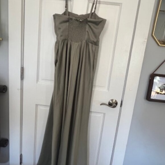 Anthropologie BHDLN Straight-Neck Satin A-Line Gown - Picture 4 of 5